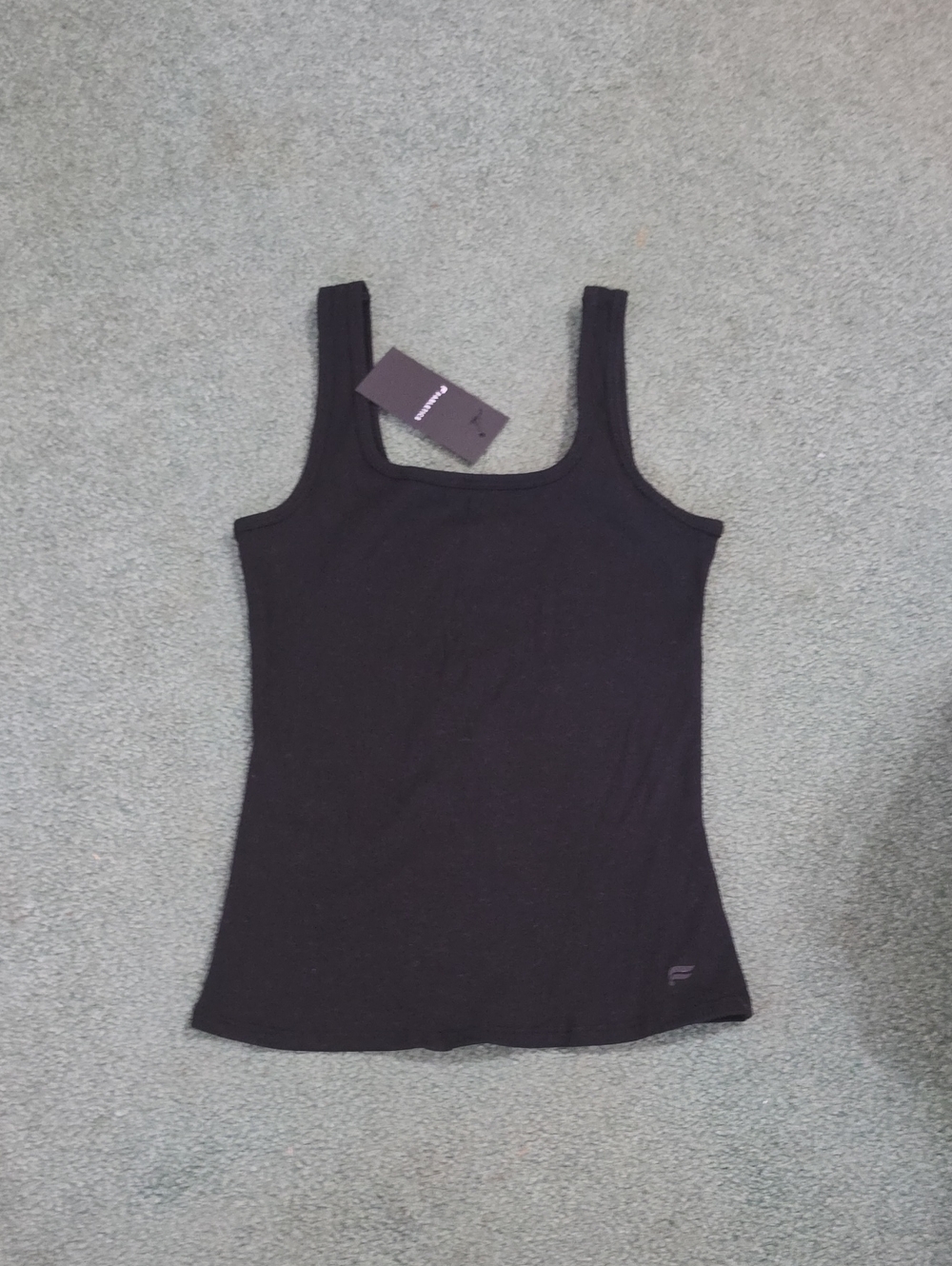 Fabletics Black Scoop-Neck Tank